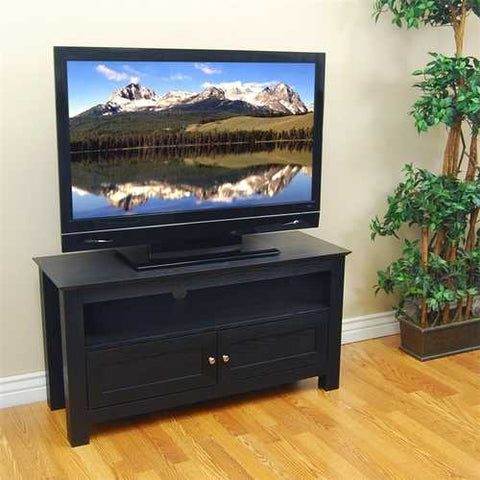 Image of 44-inch Flat Screen TV Stand in Black Wood Grain Finish