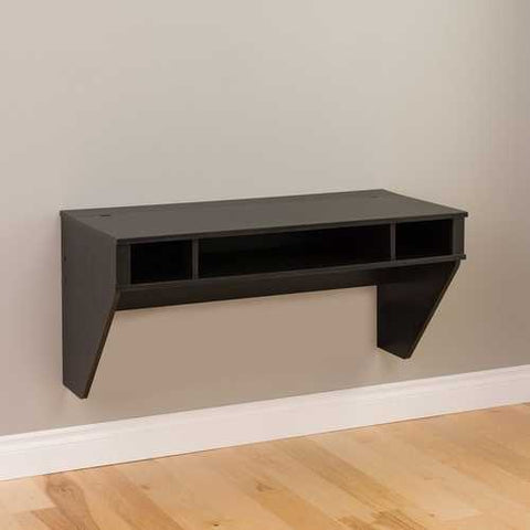 Image of Contemporary Space Saver Floating Style Laptop Desk in Ebony