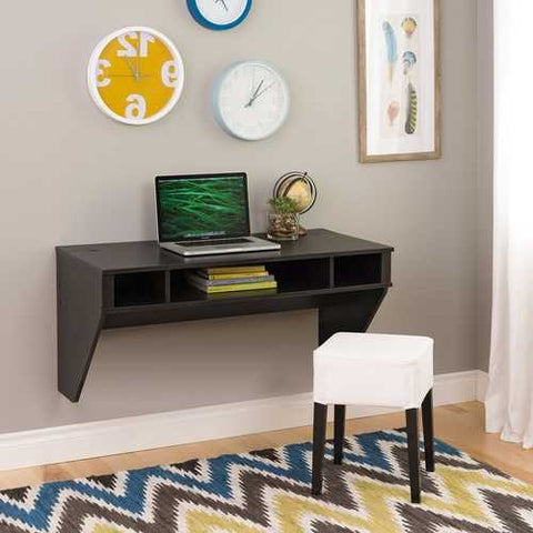 Image of Contemporary Space Saver Floating Style Laptop Desk in Ebony