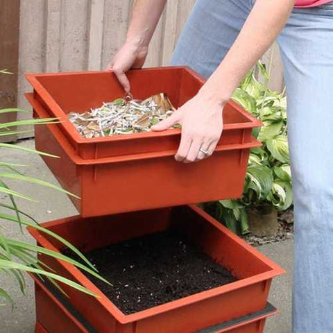 Image of Worm Factory 5-Tray Compost Bin with Worm Tea Spigot - Black