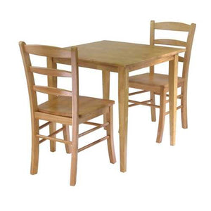 3 Piece Wood Dining Set in Light Oak Finish