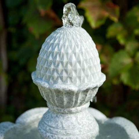 Image of 2-Tier Outdoor Fountain with Pineapple Top in Weather Resistant Resin