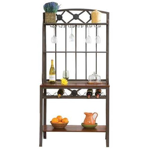 Bakers Rack with Stemware Hangers and Wine Rack