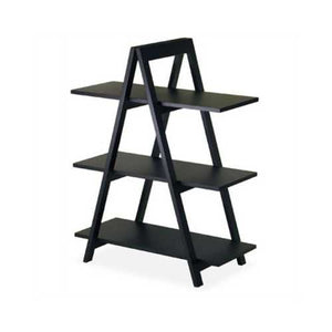 Modern 3-Tier A-Frame Display Shelf Bookcase in Black