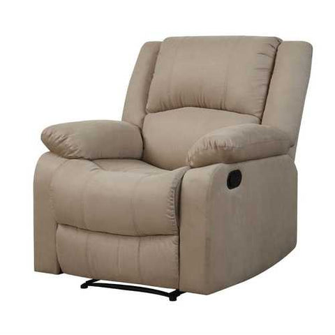 Image of Beige Microfiber Upholstered Recliner Chair