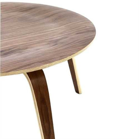 Image of Modern Molded Plywood Mid-Century Style Coffee Table in Walnut Wood Finish