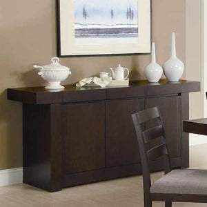 Modern Dining Room Sideboard Server Table Cabinet in Cappuccino