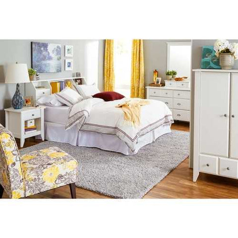 Image of White 6-Drawer Dresser Traditional Design - Made in USA