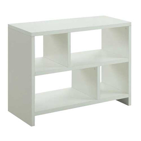 Image of White 2-Shelf Modern Bookcase Console Table