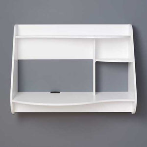 Modern Wall-Mount Laptop Computer Desk in White