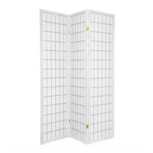 Japanese Asian Style 3-Panel Room Divider Shoji Screen in White