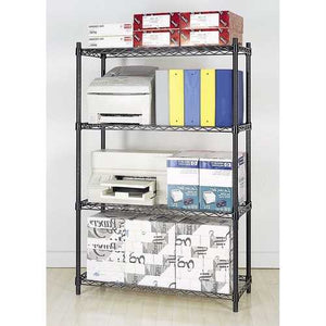 4-Shelf Black Metal Wire Shelving Unit - Each Shelf Holds up to 350 lbs