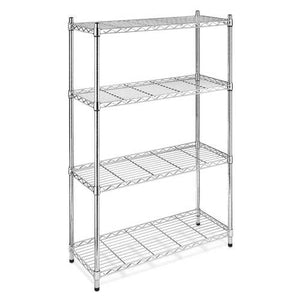 4-Shelf Steel Storage Shelves in Chrome