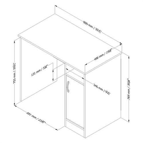 Image of White Computer Desk - Great for Small Home Office Space