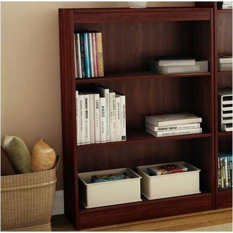 Image of 3-Shelf Bookcase in Royal Cherry - Made from CARB Compliant Particle Board