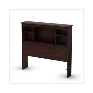 Twin-size Contemporary Bookcase Headboard in Havana Brown Finish