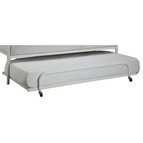 Image of Twin size Roll Out Trundle Bed Frame in White Metal