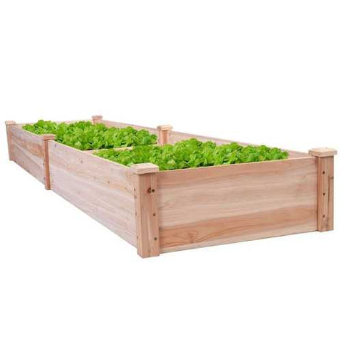 Image of Solid Wood 8 ft x 2 ft Raised Garden Bed Planter