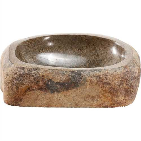 Image of Handmade Unique Granite Stone Sink in Natural Tan Brown Beige Color