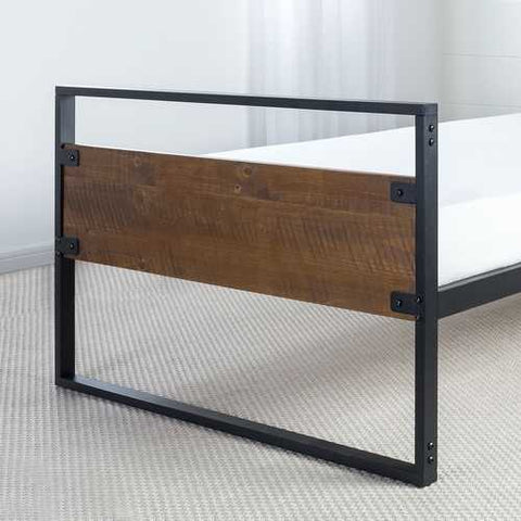 Image of Twin Modern Wood Metal Daybed Frame with Steel Slats