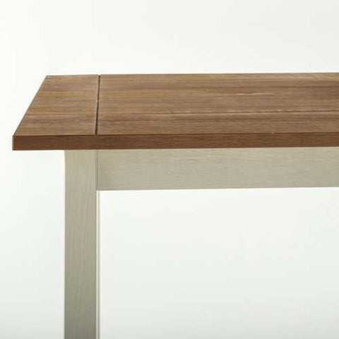 Image of Classic Pine Wood 45 x 28 inch Dining Table with White Legs