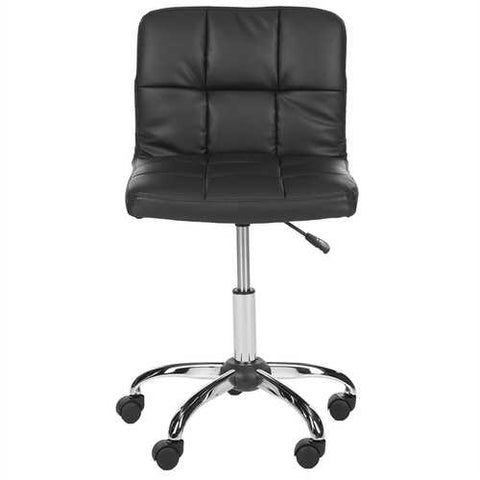 Image of Modern Black Faux Leather Cushion Home Office Desk Chair